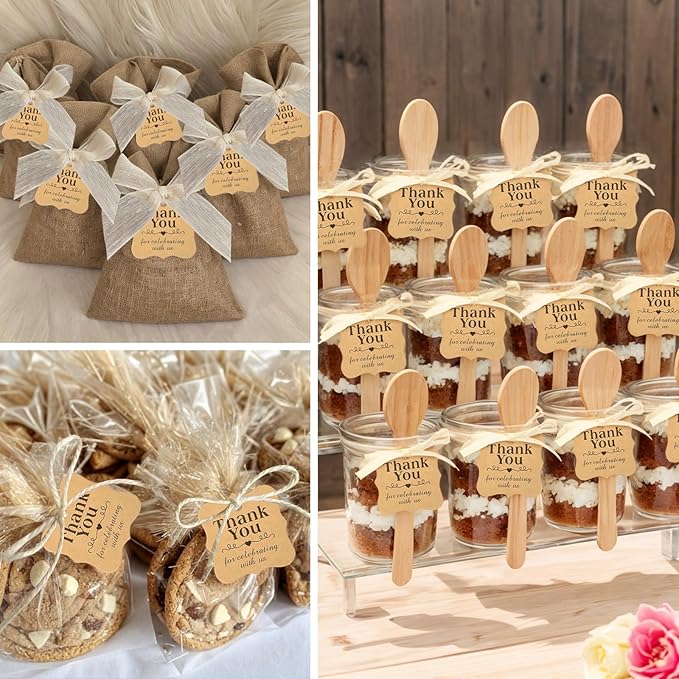 SallyFashion 150 PCS Thank You Brown Gift Tags - Image 4