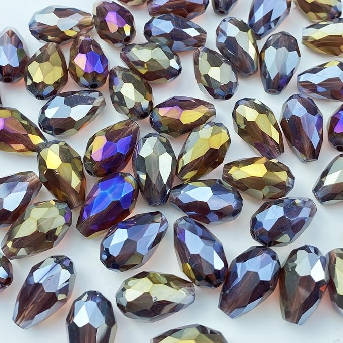 130pcs 6x8mm Teardrop Crystal Glass Beads Vertical Hole Faceted Glass Teardrop by ChooseBeadsChooseHonkoolly