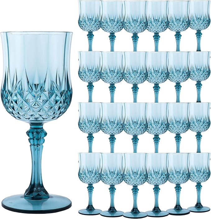 Plastic Wine Glasses，Plastic Goblets Vintage Style Cordial Drinking Glasses by LEYIQUCHAMPAGNEWINEGLASSES