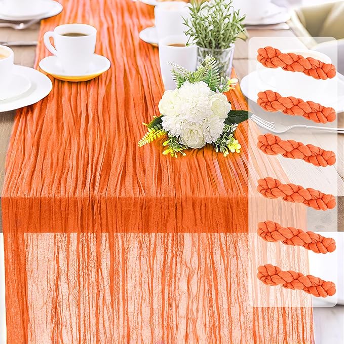 6-Pack Orange Cheesecloth Table Runners – 10FT Boho Rustic Gauze Fabric Cheese by Unknown