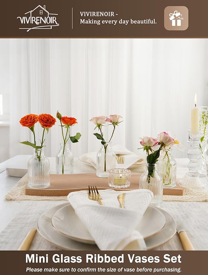 Glass Bud Vases Set of 24, Small Flower Vase in Bulk, Modern Wedding Reception - Image 4