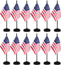 12 Pack USA Desk Flags Set, American US Small Mini Table Office Flags by BCLin