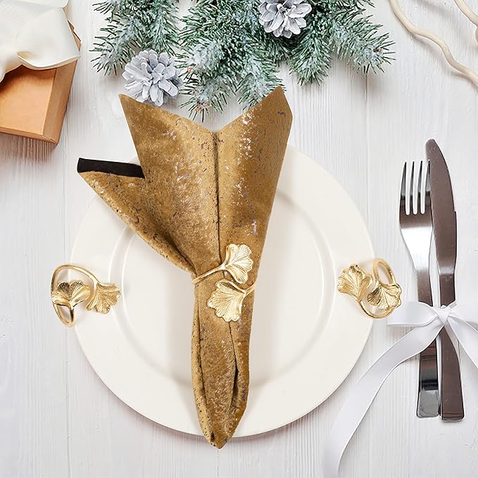 Decorative Gold Napkin Rings Set of 10 - Image 2