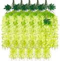 24 Pack Green Wisteria Hanging Flowers Garland, 3.77 Feet Artificial Flower by Luerbi