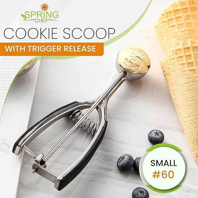 Spring Chef Small 1 Tablespoon Stainless Steel Cookie Scoop - Image 7