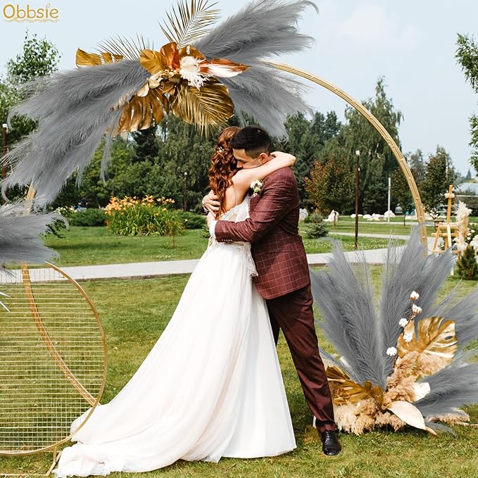 35" Faux Pampas Grass Decor Grey - Image 2