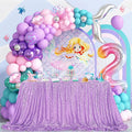 QueenDream Lilac Sequin Tablecloth 60"x102" Mermaid Tablecloth Lavender Glitter by QueenDream