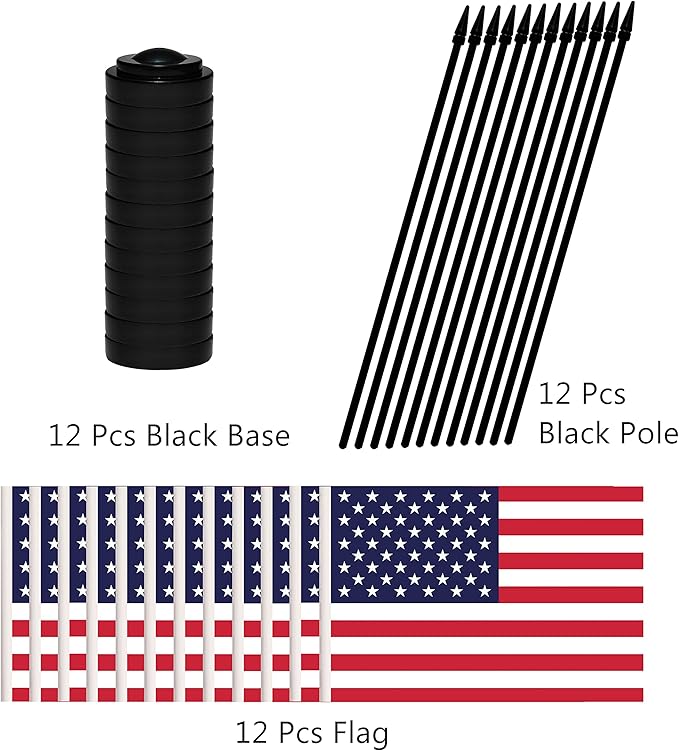 12 Pack USA Desk Flags Set, American US Small Mini Table Office Flags - Image 3