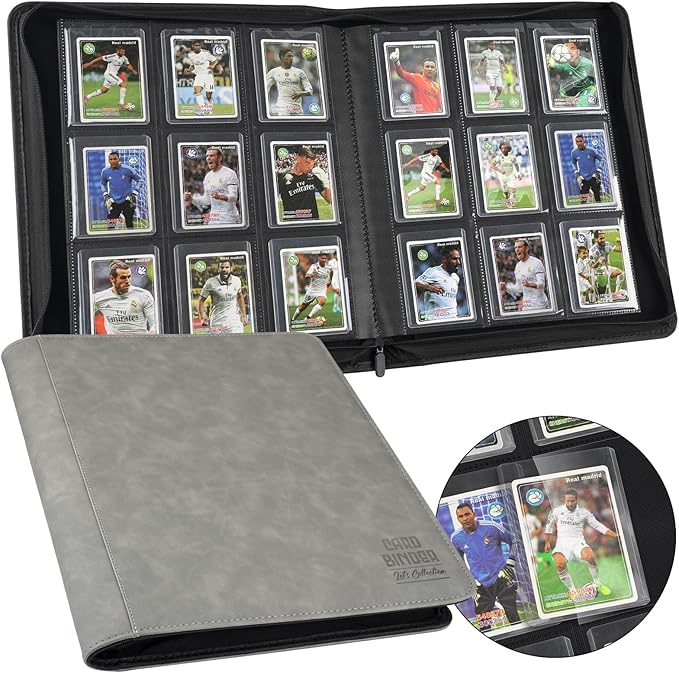 Toploader Binder with 9-Pocket Pages, Holds 288 "3×4" Rigid Toploader Hard Cases by Arkeiliy