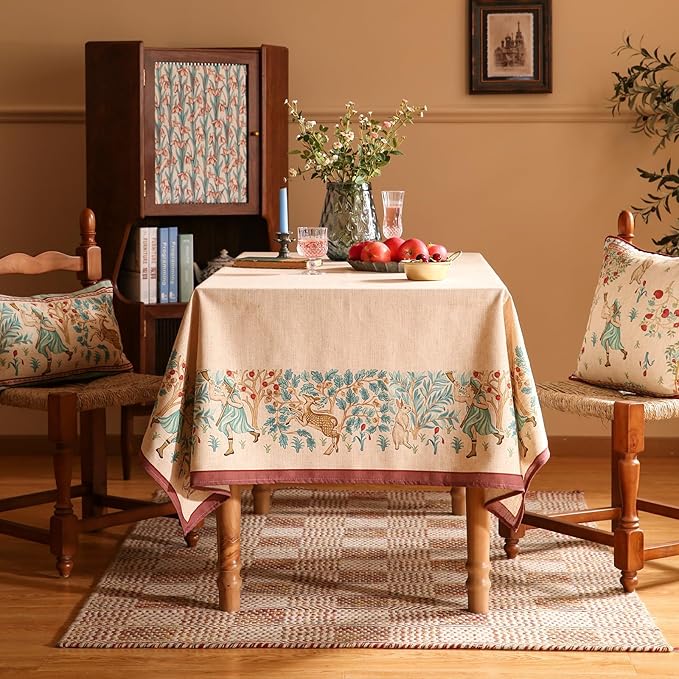 patdrea Designer Beige Extra Long Tablecloth - Image 9