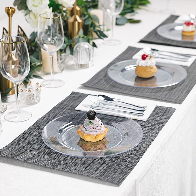 N9R 100PCS Clear Plastic Plates, 10.25 inch Clear Disposable Dinner Plate - Image 7