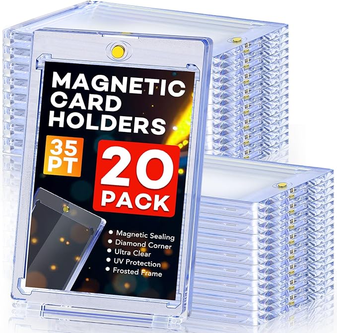20ct Magnetic Card Holders, 35pt One Touch Card Holder, U-V Protection Hard by Zenowick