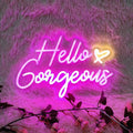 Hello Gorgeous Neon Signs Hello Gorgeous Wall Decor, Hello Gorgeous Bathroom by INSNEnNNeonSignsFactory1999