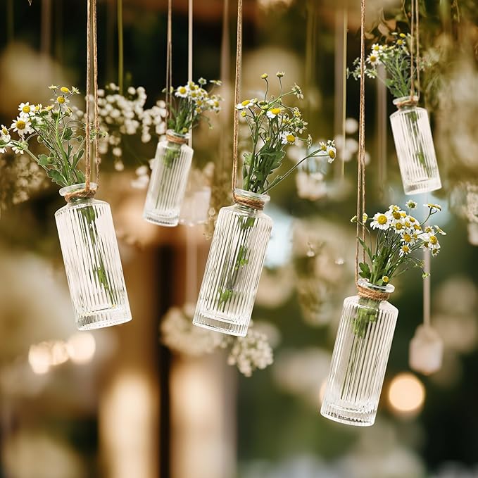 ComSaf Small Vases for Flowers Mini Clear Glass Bud Vases in Bulk, 5.2 inch - Image 7