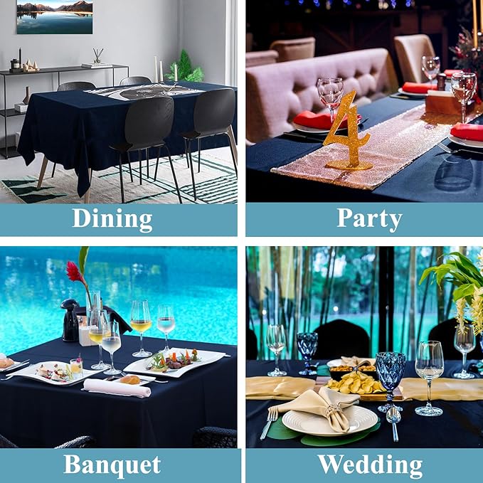 VidaFete Tablecloth 2 Pack 90 * 132inch Rectangle Table Cloth Polyester - Image 6