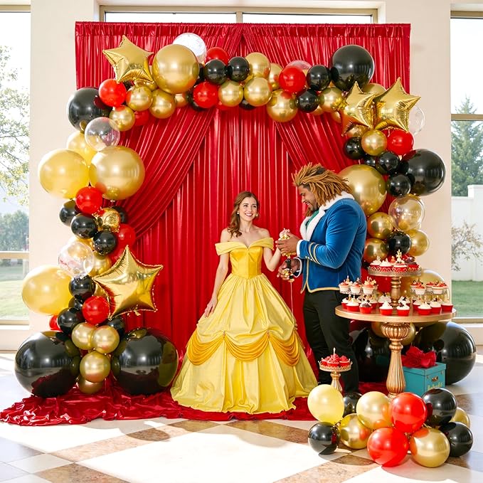 10x10 ft Wrinkle Free Red Sequin Backdrop Curtain - Image 3