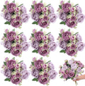 8 Bundles Artificial Peonies Flowers Boho Faux Flowers Arrangements Artificial by Yuxung
