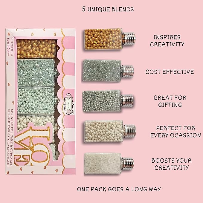 Confect Sprinkles -Metal Mania Disco Ball Sprinkle Mix – 5-Pack Assorted Edible - Image 9
