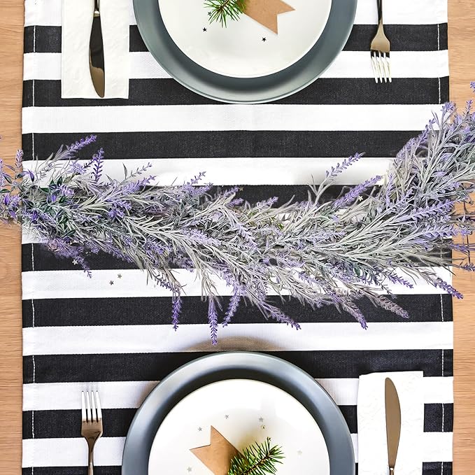 MAKHOT Spring Summer Lavender Purple Garland, 6Ft Lavender Artificial Green - Image 4