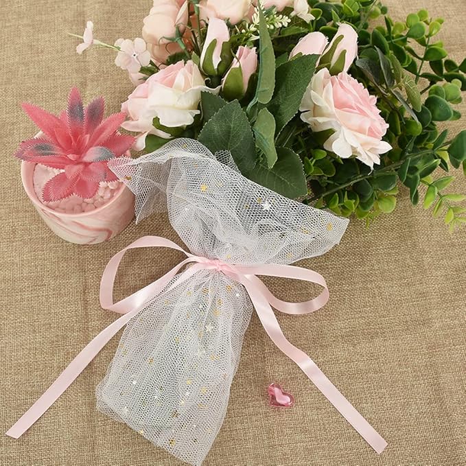 TONIFUL 3/8 Inch x 100yds Light Pink Satin Ribbon Thin Solid Fabric Ribbons Roll - Image 3