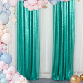 ShinyBeauty Sparkle Backdrop Curtain Teal 2 Panels Set Sequin Photo Backdrop by ShinyBeauty