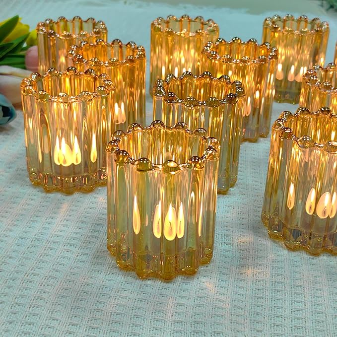 GOLDEAL 24Pcs Gold Glass Votive Candle Holders Tealight Holders Decorative - Image 4