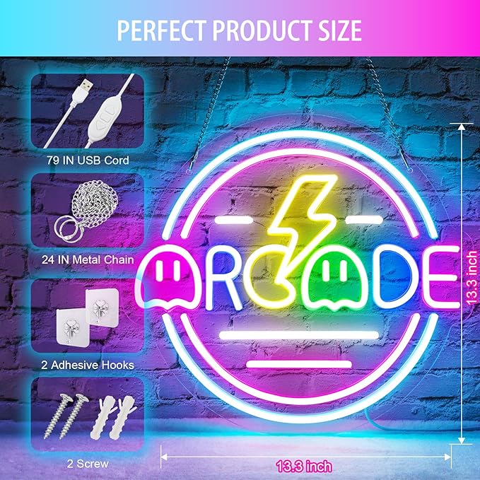 Gamer Neon Sign for Gamer Room Decor, Dimmable Arcade Neon Signs for Wall Decor - Image 5