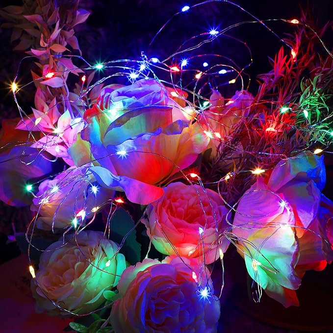 WATERGLIDE 12 Pack Colorful Fairy Lights Battery Operated, 7 ft 20 LED Mini - Image 2