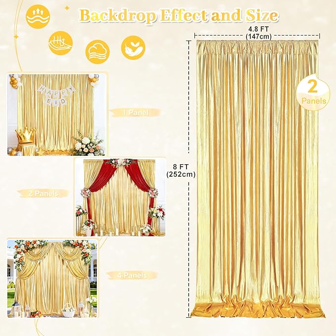 Gold Backdrop Background Party Decortaions - Image 4