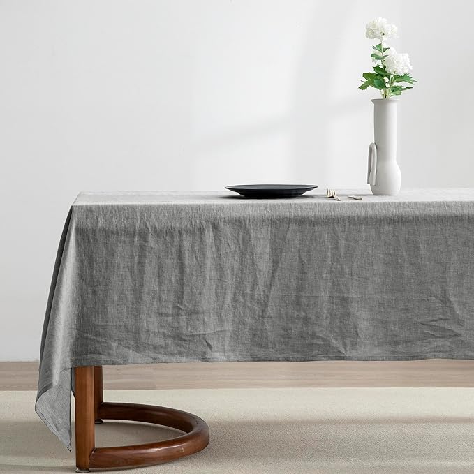 EVERLY 100% Pure Linen Rectangle Tablecloths 60x84Inches by EVERLY