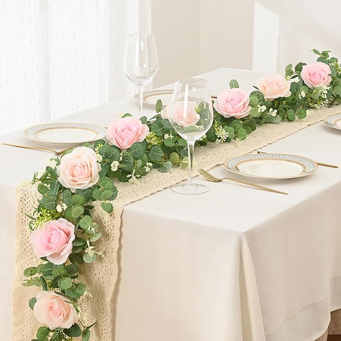 Dolicer 2Pcs 13Ft Artificial Eucalyptus Garlands - Image 2