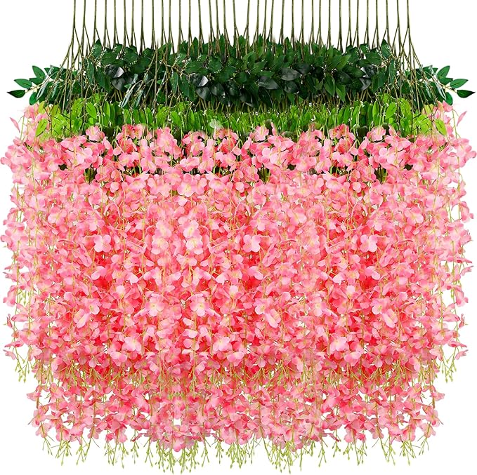 Wisteria Hanging Flowers, Fake Hanging Flowers Wisteria artificiales Garland by CreateABetterLife
