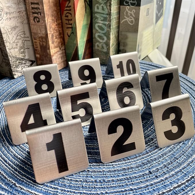10 Pcs Metal Place Cards Stackable Tent Style Table Numbers，Place Card Holders - Image 3