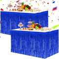 BEISHIDA 2 Pack Dark Blue Table Skirts by Beishida