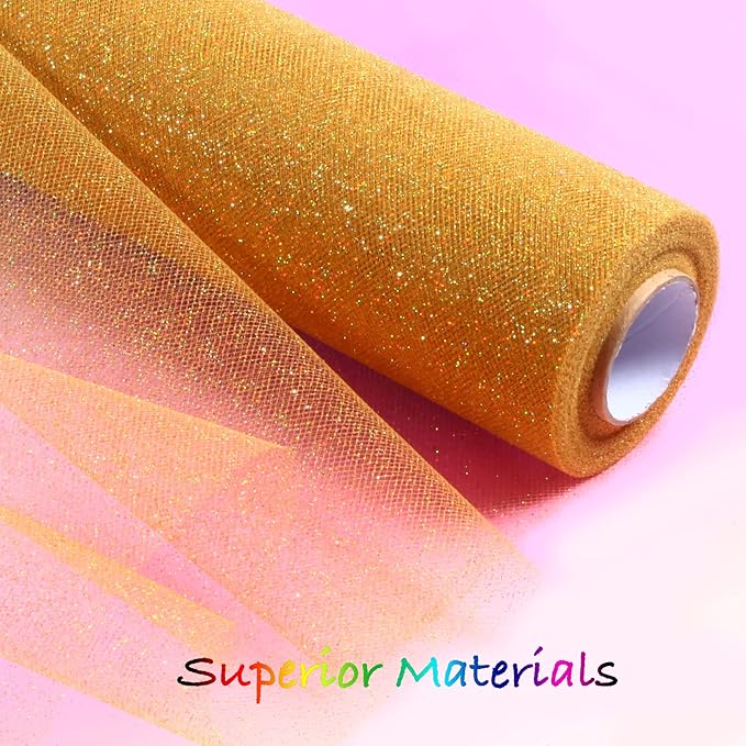 Sparkling Tulle Rolls, 15” by 30 Yards Glitter Tulle Spool Ribbon Fabric - Image 4