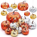 Lenwen 12 Pcs Artificial Disco Pumpkin Glitter Mirror Pumpkin by Lenwen