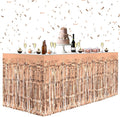 2 Pack Rose Gold Table Skirts, 29x108" Metallic Foil Tinsel Fringe Table Skirts by Unknown