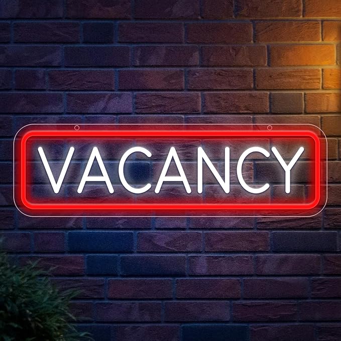 Vacancy Neon Sign, Neon Sign For Business Hotel Hostel Sign Room Vacancy Sign by STOERNEON