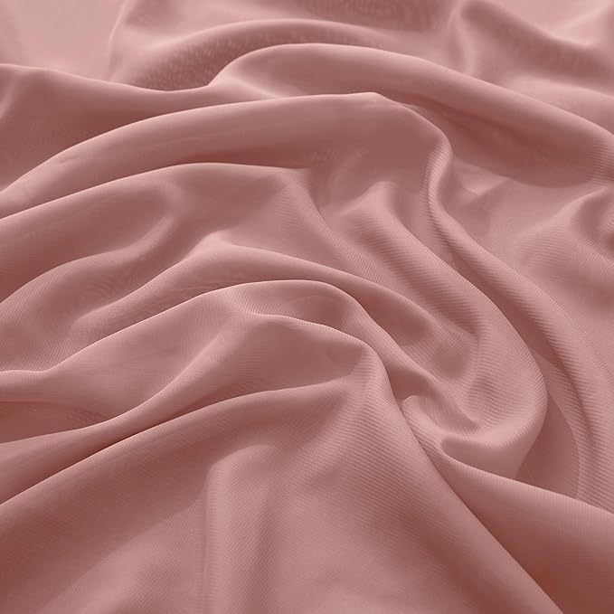 VACVELT Wedding Arch Draping Fabric Dusty Rose Chiffon, 1 Panel Sheer Drapes 30 - Image 5