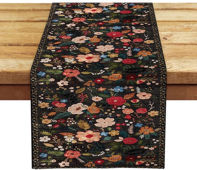 OYIMUA Boho Floral Summer Table Runner 13 x 72 Inches Colorful Flower Runners by OYIMUA
