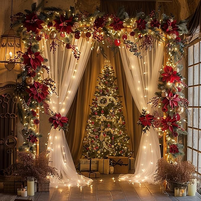Fomcet Tulle Backdrop Curtains White 30FT X 8FT Tulle Curtains - Image 6