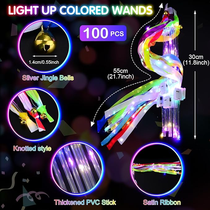 100 PCS Light Up Wands for Wedding, Wedding Favors - Image 3