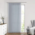 Vision Home Blue Grey Pinch Pleated Semi Sheer Curtains Textured Linen Blended by VisionHome