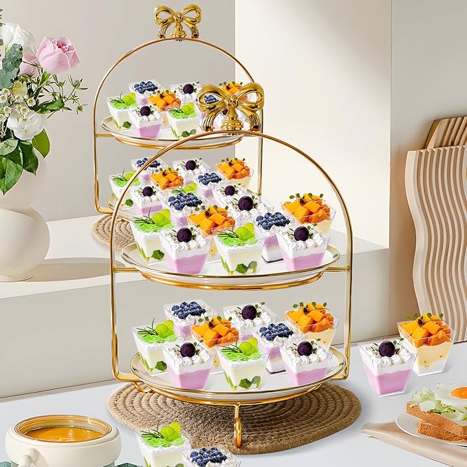 YOUBET 102 PCS Plastic Dessert Cups - 8oz Clear Square Cups - 51 Pack Mini - Image 8