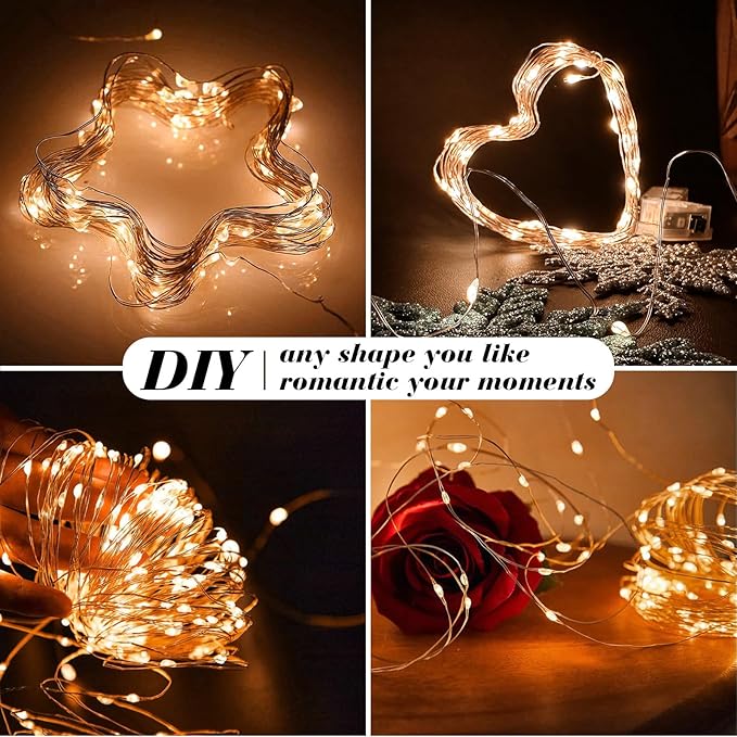 ZGWJ 100 Pack Fairy Lights Battery Operated, 7ft 20 Mini LED Fairy String - Image 3