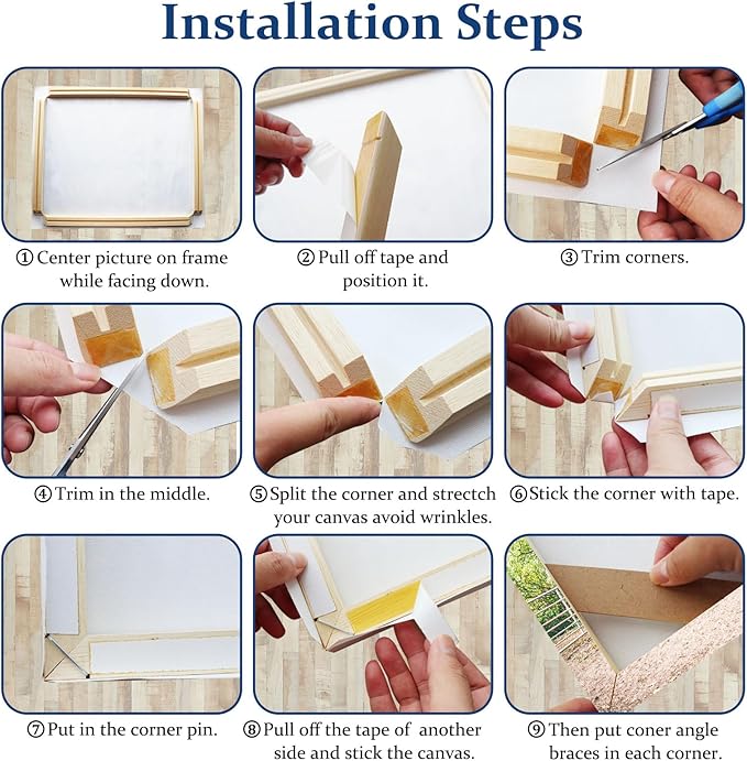 4pcs DIY Wooden Canvas Stretcher Bars Canvas Frame Kit - Image 7