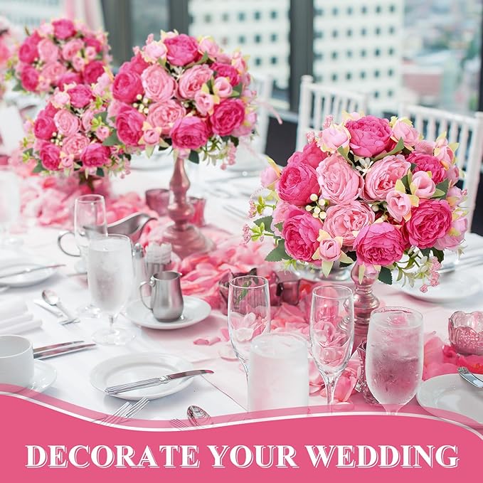 8 Bundles Artificial Peonies Flowers Boho Faux Flowers Arrangements Artificial - Image 4