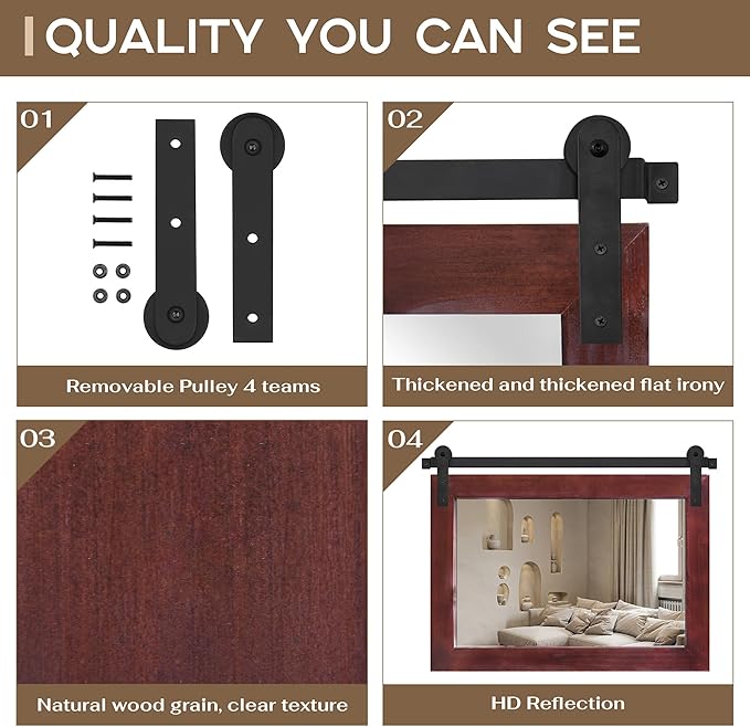 COGOOD Farmhouse Barn Door Mirror - Image 6