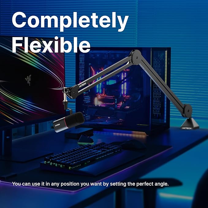 IXTECH Microphone Boom Arm Stand, Heavy Duty Adjustable Mic Stand - Image 3