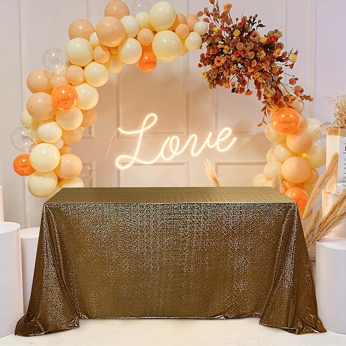 Fitable Black&Gold Sequin Tablecloth by Fitable